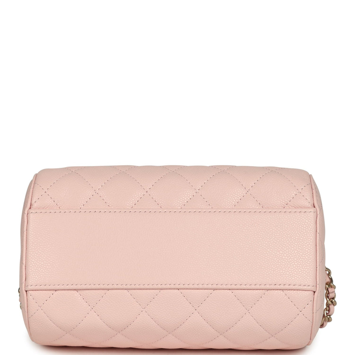 Chanel Mini Timeless Classic Barrel Bag with Chain Light Pink Shiny Caviar Light Gold Hardware