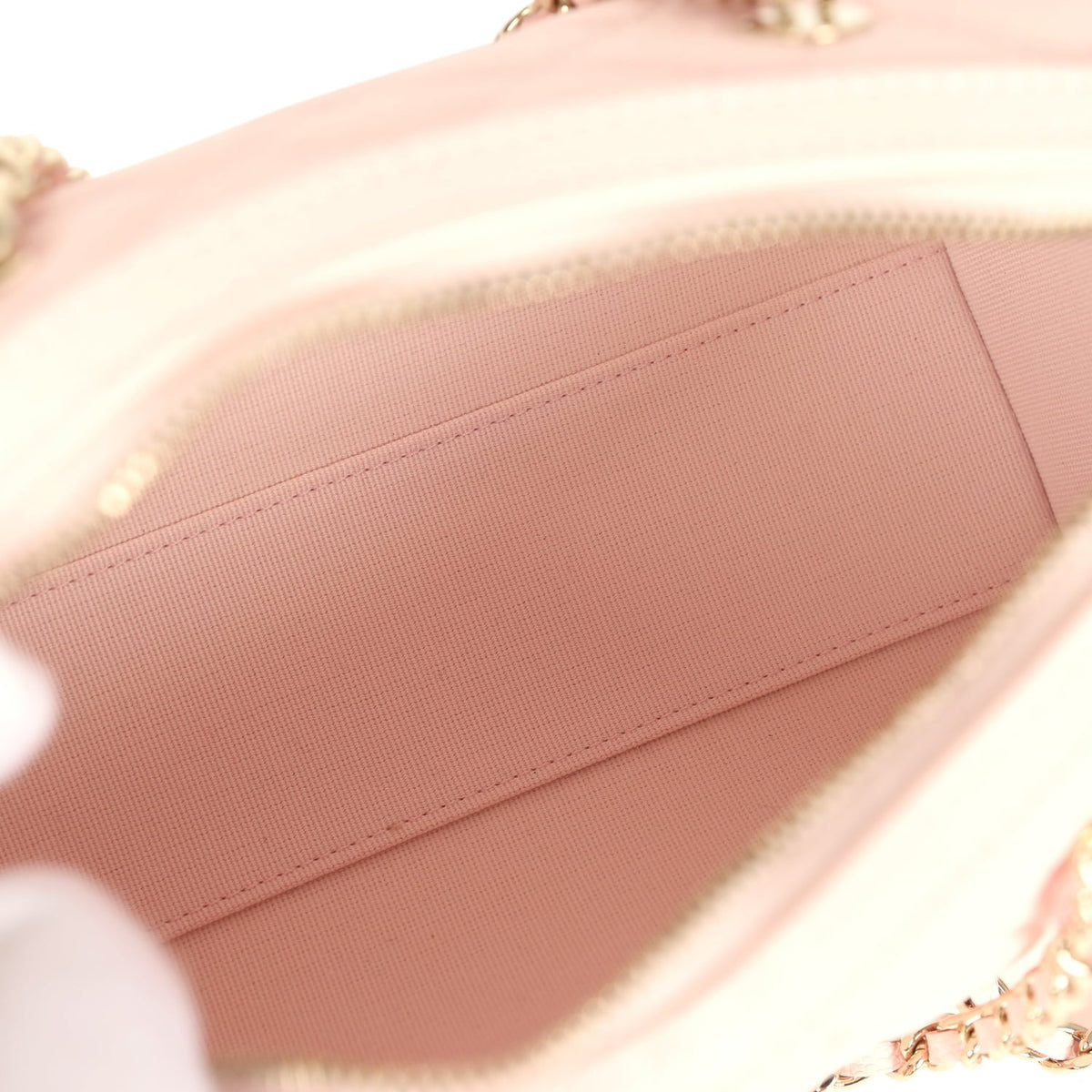 Chanel Mini Timeless Classic Barrel Bag with Chain Light Pink Shiny Caviar Light Gold Hardware