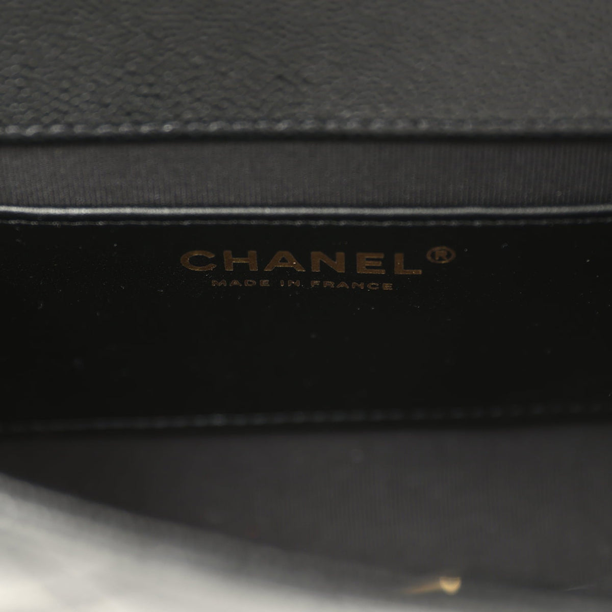 Chanel Mini "CC Vibe" Flap Bag Black Shiny Caviar Brushed Gold Hardware