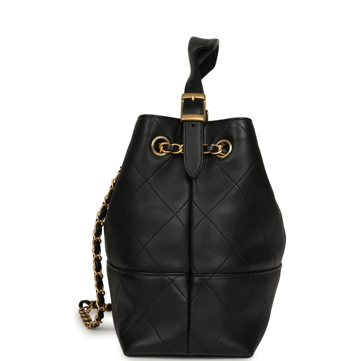 Chanel Small Coco Hobo Bag Black Calfskin Antique Gold Hardware