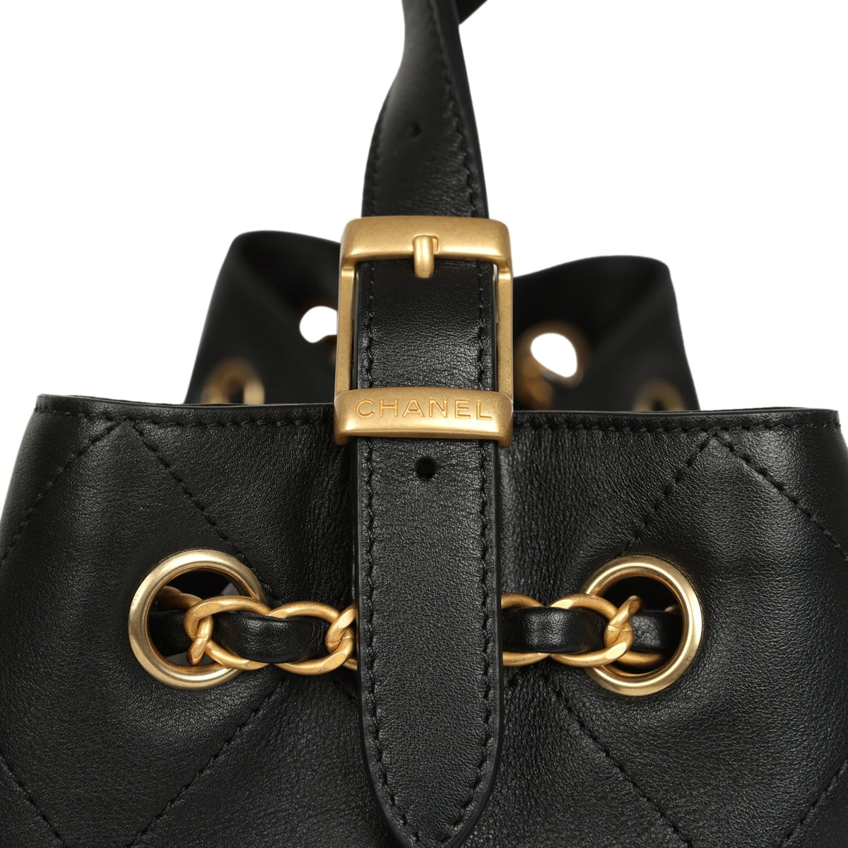 Chanel Small Coco Hobo Bag Black Calfskin Antique Gold Hardware