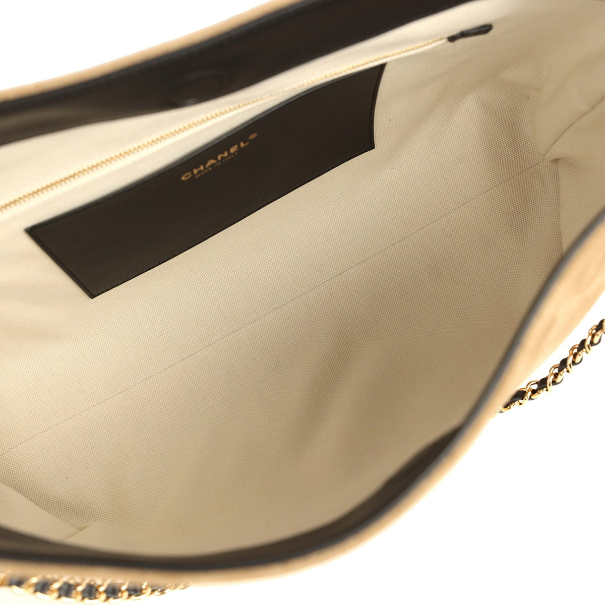 Chanel Large "Eyes on You" CC Shopping Bag Dark Beige Suede Gold Hardware