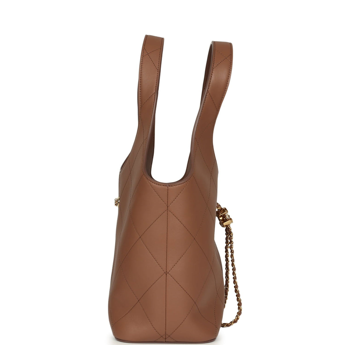 Chanel Daily Trendy Shopping Bag Brown Calfskin Gold Hardware