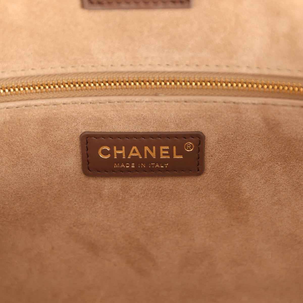 Chanel Small Cerf Shopping Bag Brown Calfskin Gold Hardware