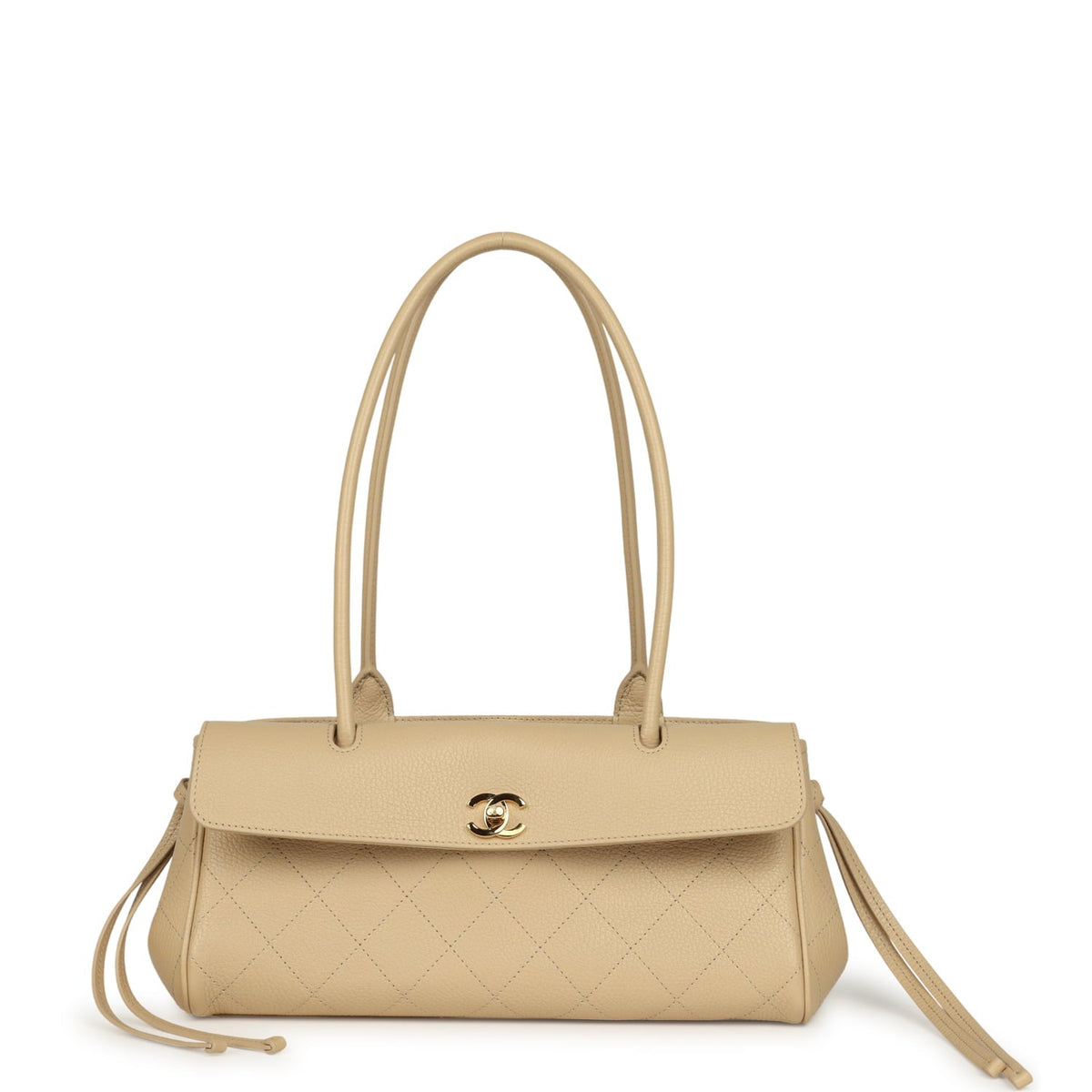 Chanel Small "Urban Essential" East West Shopping Tote Light Beige Caviar Gold Hardware
