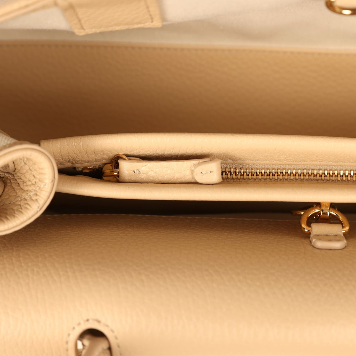 Chanel Small "Urban Essential" East West Shopping Tote Light Beige Caviar Gold Hardware