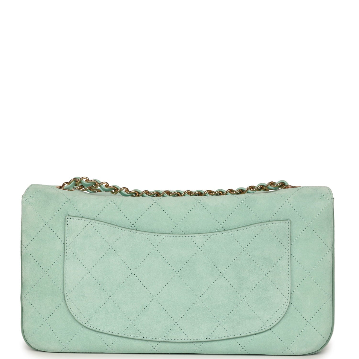 Chanel Maxi "Souplissimo" Small Flap Bag Green Beige Suede Gold Hardware