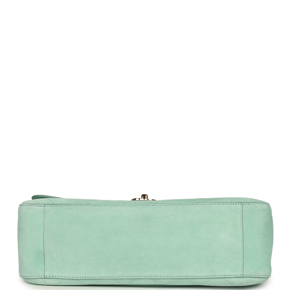 Chanel Maxi "Souplissimo" Small Flap Bag Green Beige Suede Gold Hardware
