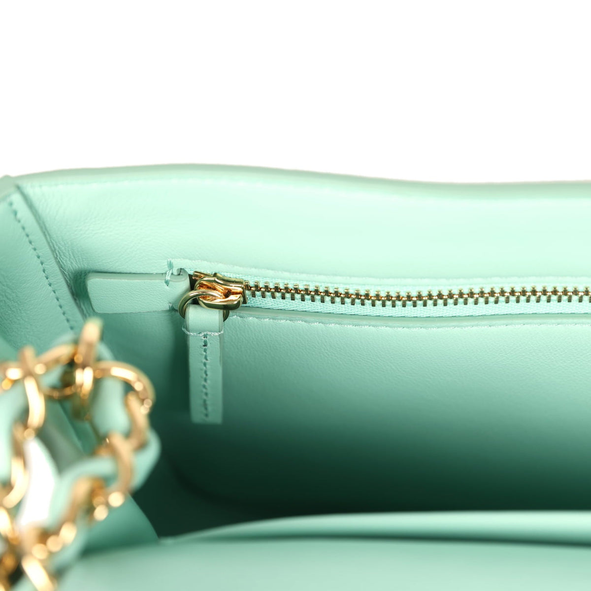 Chanel Maxi "Souplissimo" Small Flap Bag Green Beige Suede Gold Hardware