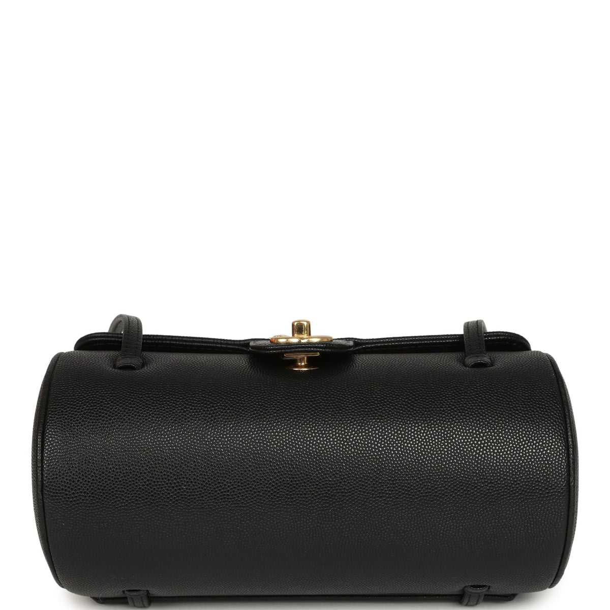 Chanel Preppy Coco Bowling Bag Black Shiny Caviar Brushed Gold Hardware