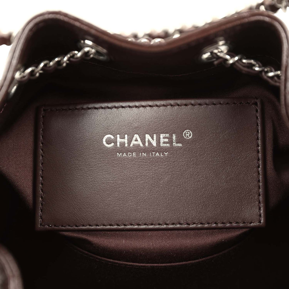 Chanel Mini 25 Hobo Bag Dark Brown Shiny Crumpled Calfskin Silver Hardware