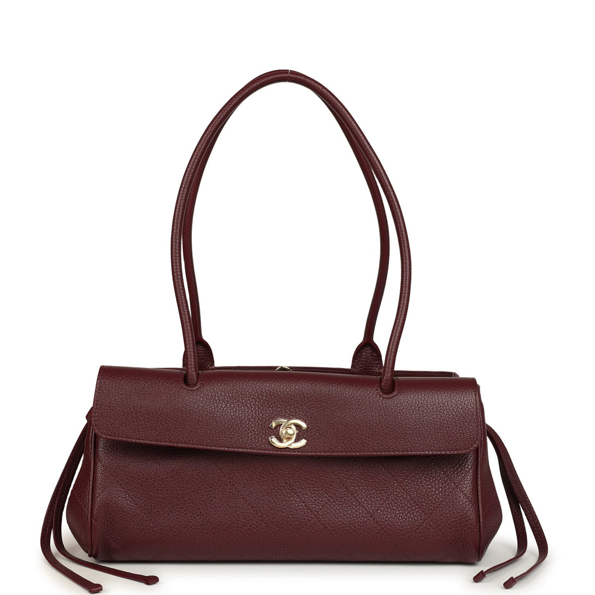 Chanel Small "Urban Essential" East West Shopping Tote Dark Burgundy Caviar Gold Hardware