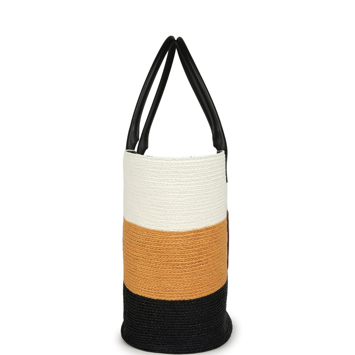Chanel Maxi Coco Beach Small Shopping Bag White, Dark Beige, Black Raffia and Calfskin