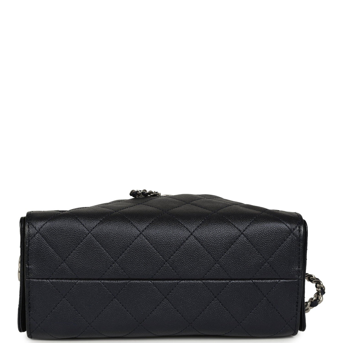 Chanel Mini 25 Hobo Bag Dark Blue Metallic Caviar Silver Hardware