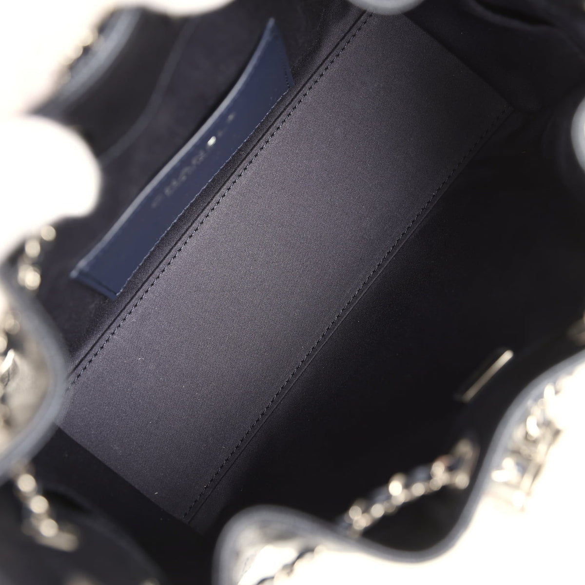 Chanel Mini 25 Hobo Bag Dark Blue Metallic Caviar Silver Hardware