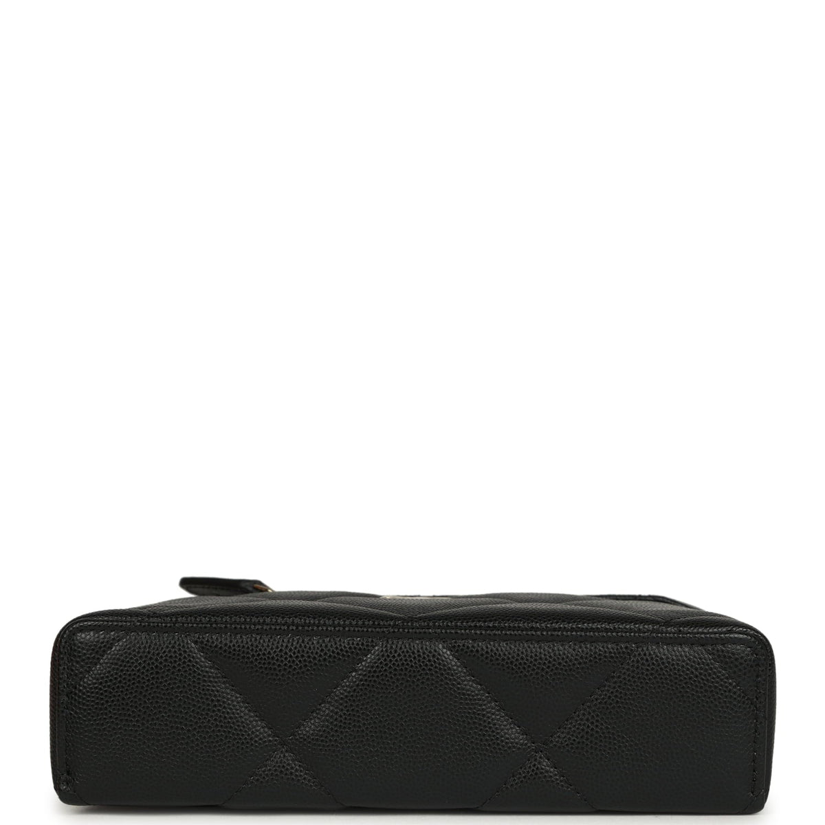 Chanel Top Handle Long Vanity Case with Chain Black Shiny Caviar Light Gold Hardware