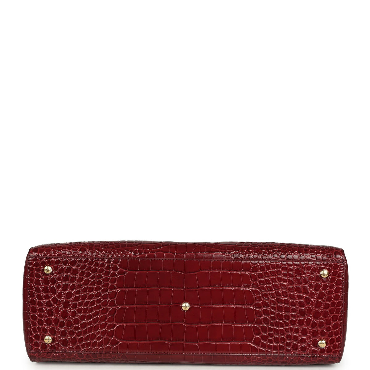 Chanel Large Cerf Shopping Bag Burgundy Crocodile Embossed Calfskin Gold Hardware