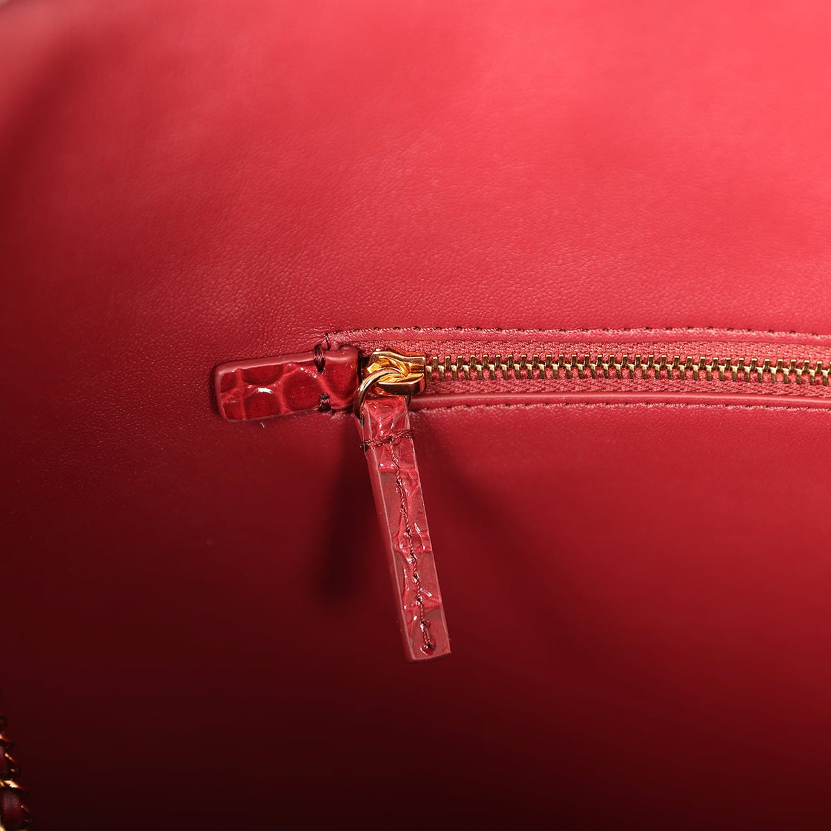 Chanel Large Cerf Shopping Bag Burgundy Crocodile Embossed Calfskin Gold Hardware
