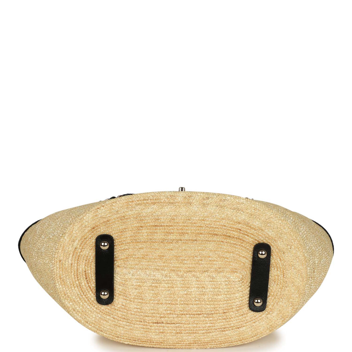 Chanel Large "Coco Vibe" Shopping Tote Bag Beige Raffia and Black Tweed Light Gold Hardware