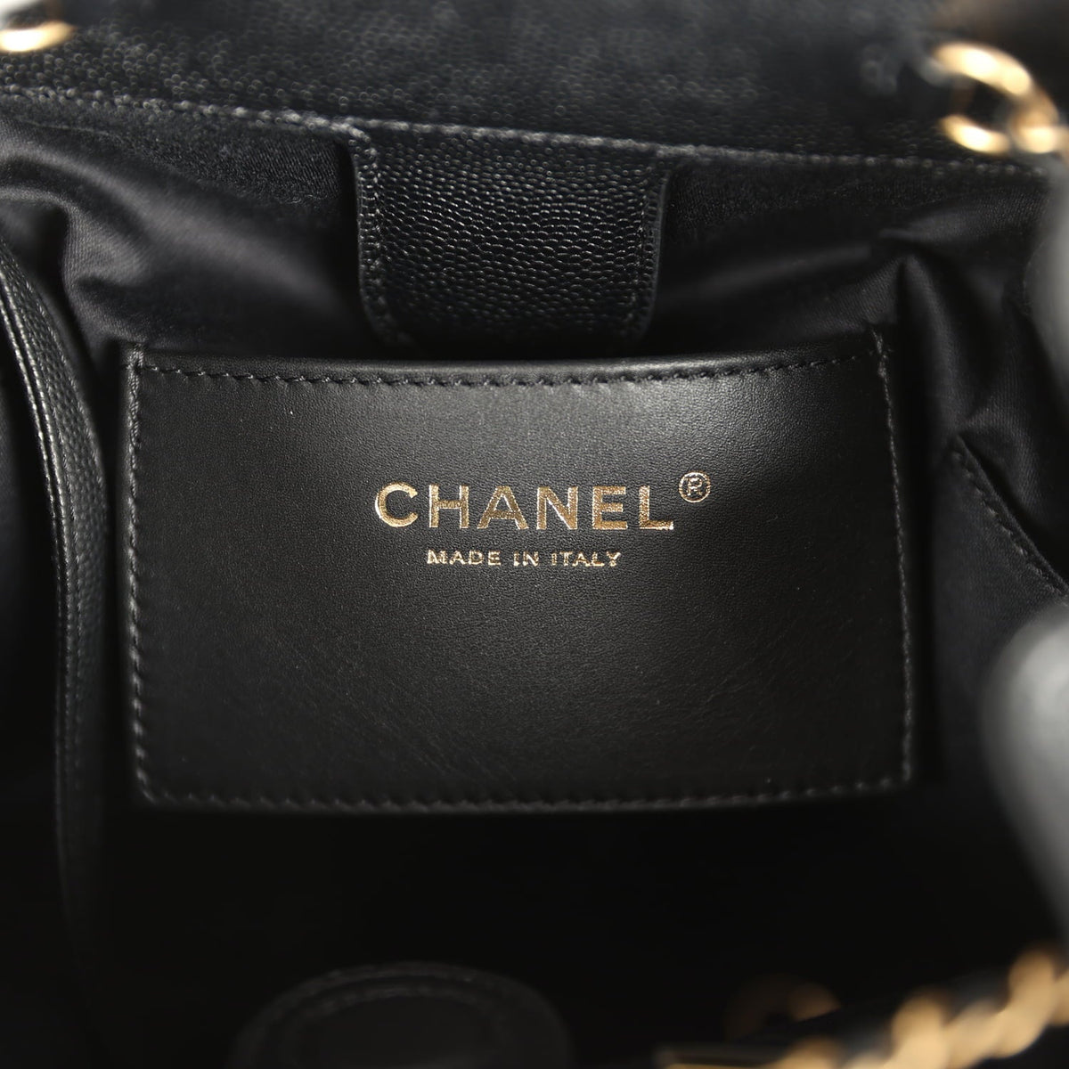 Pre-owned Chanel Small 25 Hobo Backpack Black Caviar Antique Gold Hardware