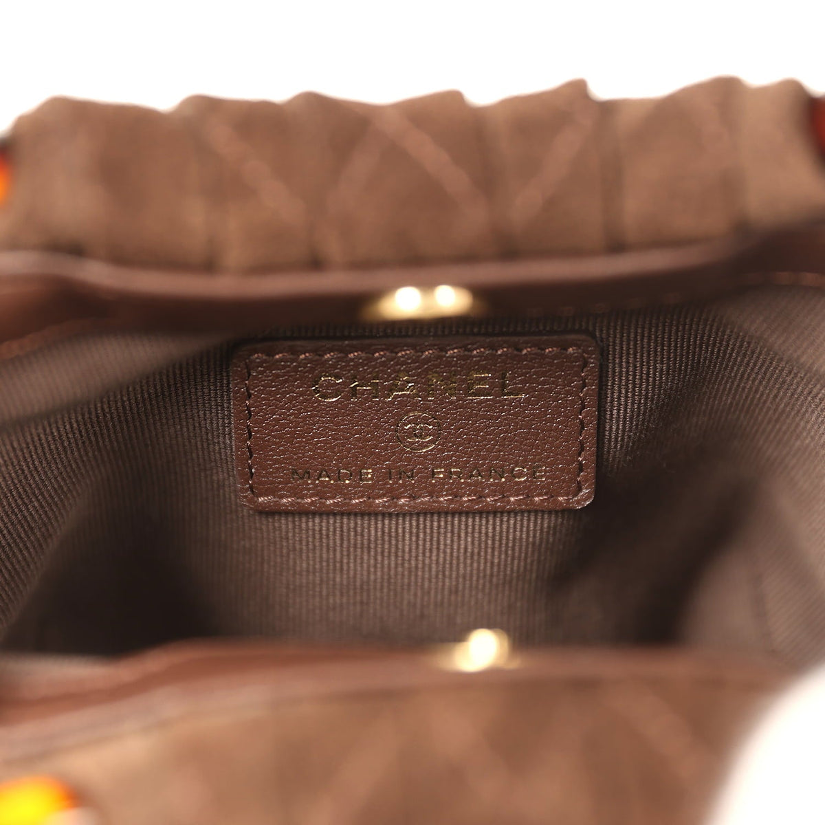 Chanel Mini Pouch Dark Brown Suede Tortoiseshell Hardware