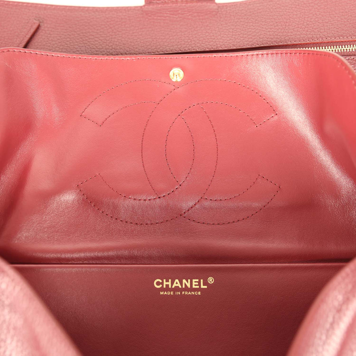 Chanel Maxi "Souplissimo" Small Flap Bag Burgundy Grained Calfskin Gold Hardware