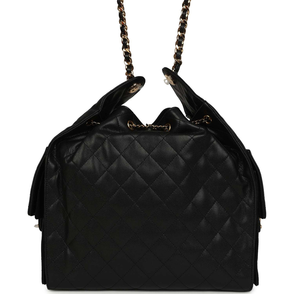 Chanel Medium 25 Hobo Bag Black Caviar Antique Gold Hardware