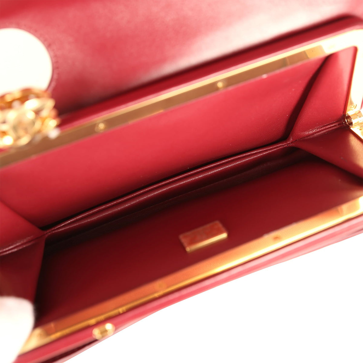 Chanel CC Clutch Burgundy Croc Embossed Calfskin Gold Hardware