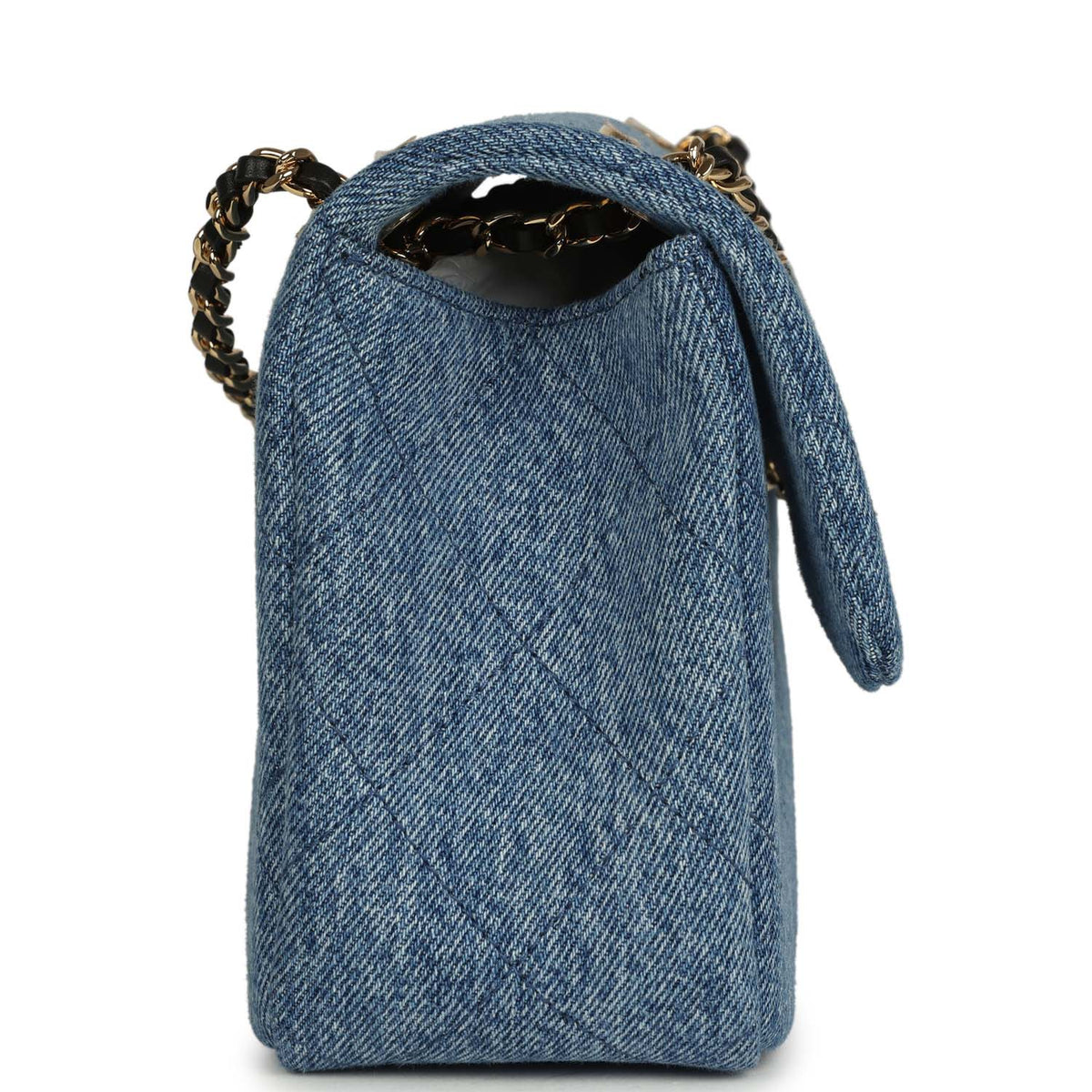Chanel Medium "Eyes on You" Flap Bag Blue Denim Gold Hardware