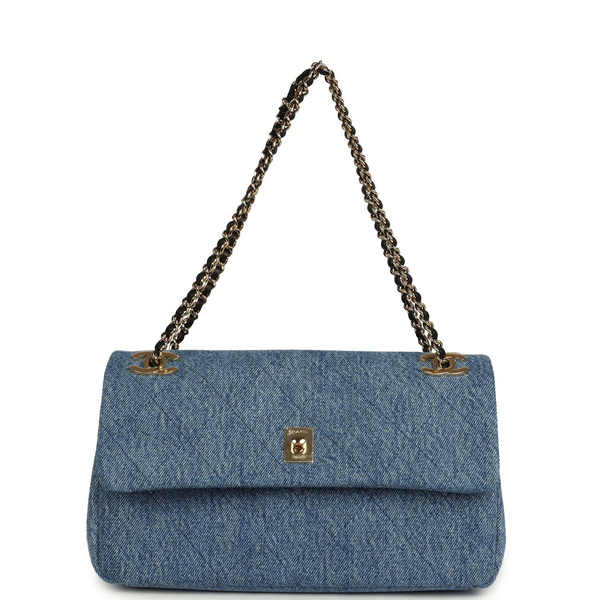 Chanel Medium "Eyes on You" Flap Bag Blue Denim Gold Hardware