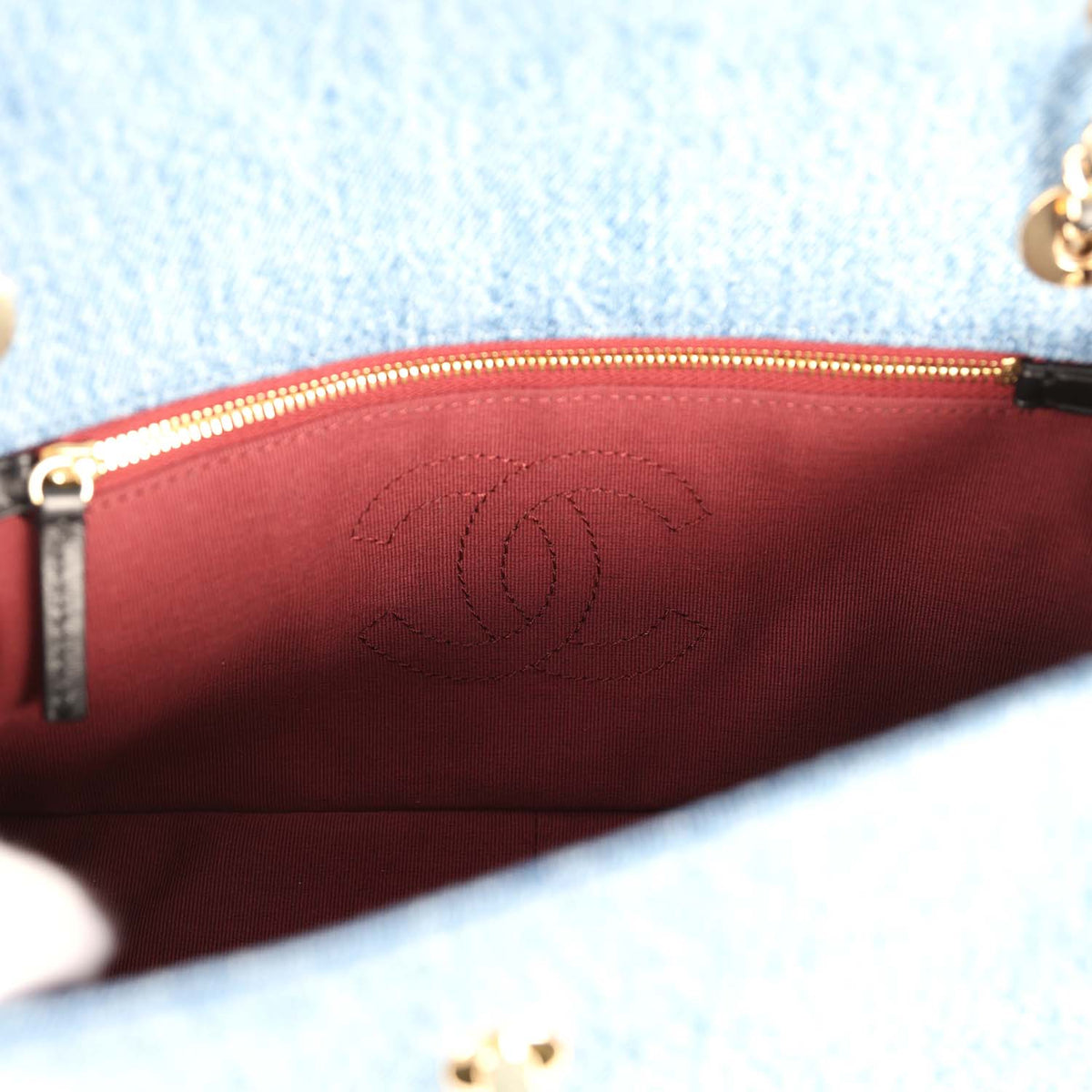Chanel Medium "Eyes on You" Flap Bag Blue Denim Gold Hardware