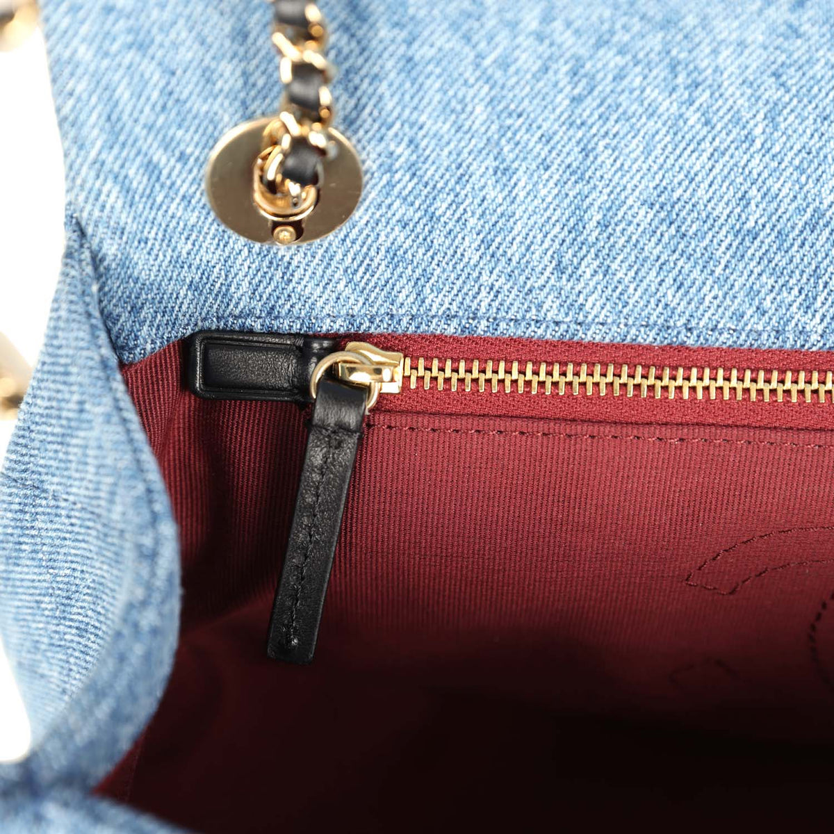 Chanel Medium "Eyes on You" Flap Bag Blue Denim Gold Hardware