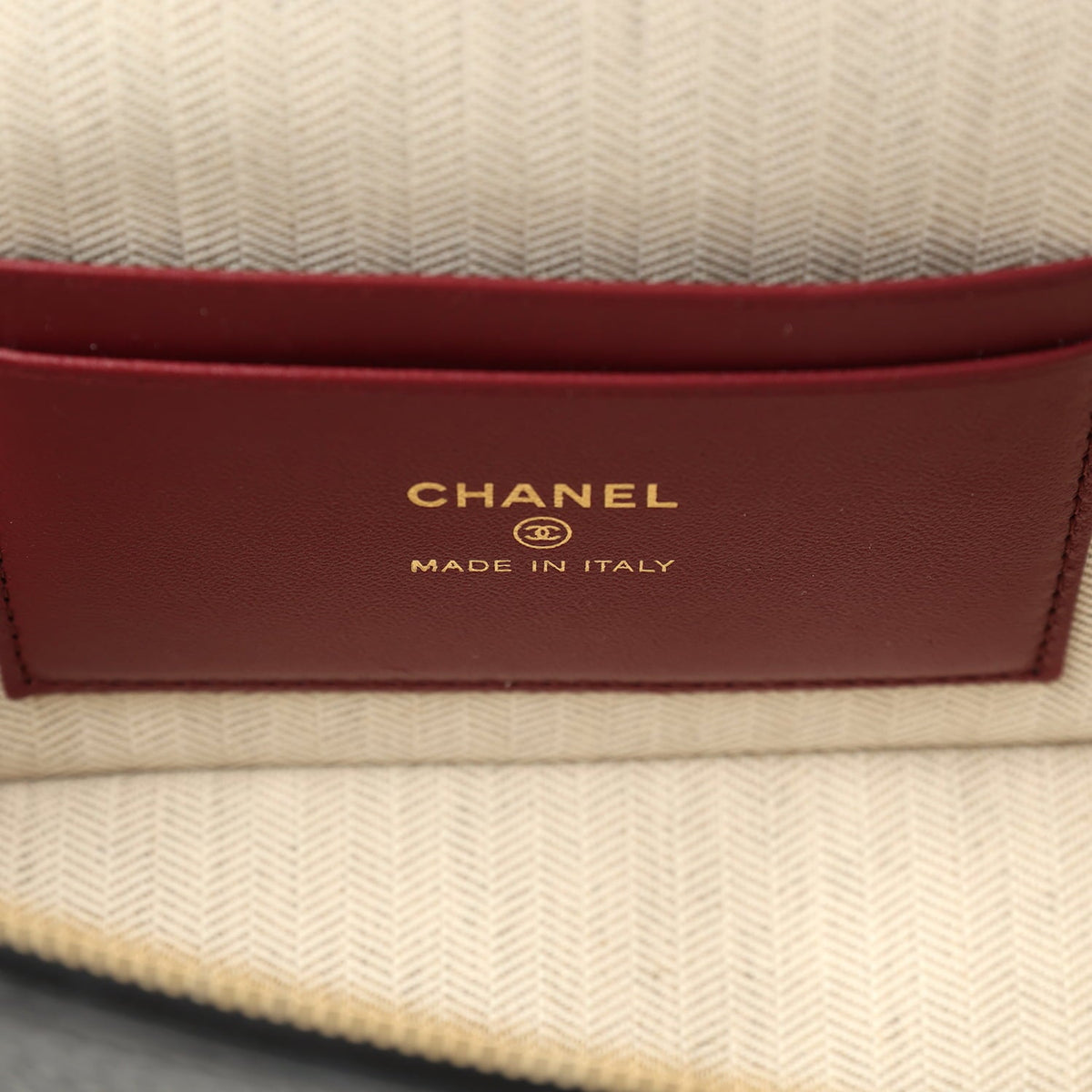 Chanel Large "Supple" Top Handle Long Vanity Case with Chain Black Grained Calfskin Gold Hardware