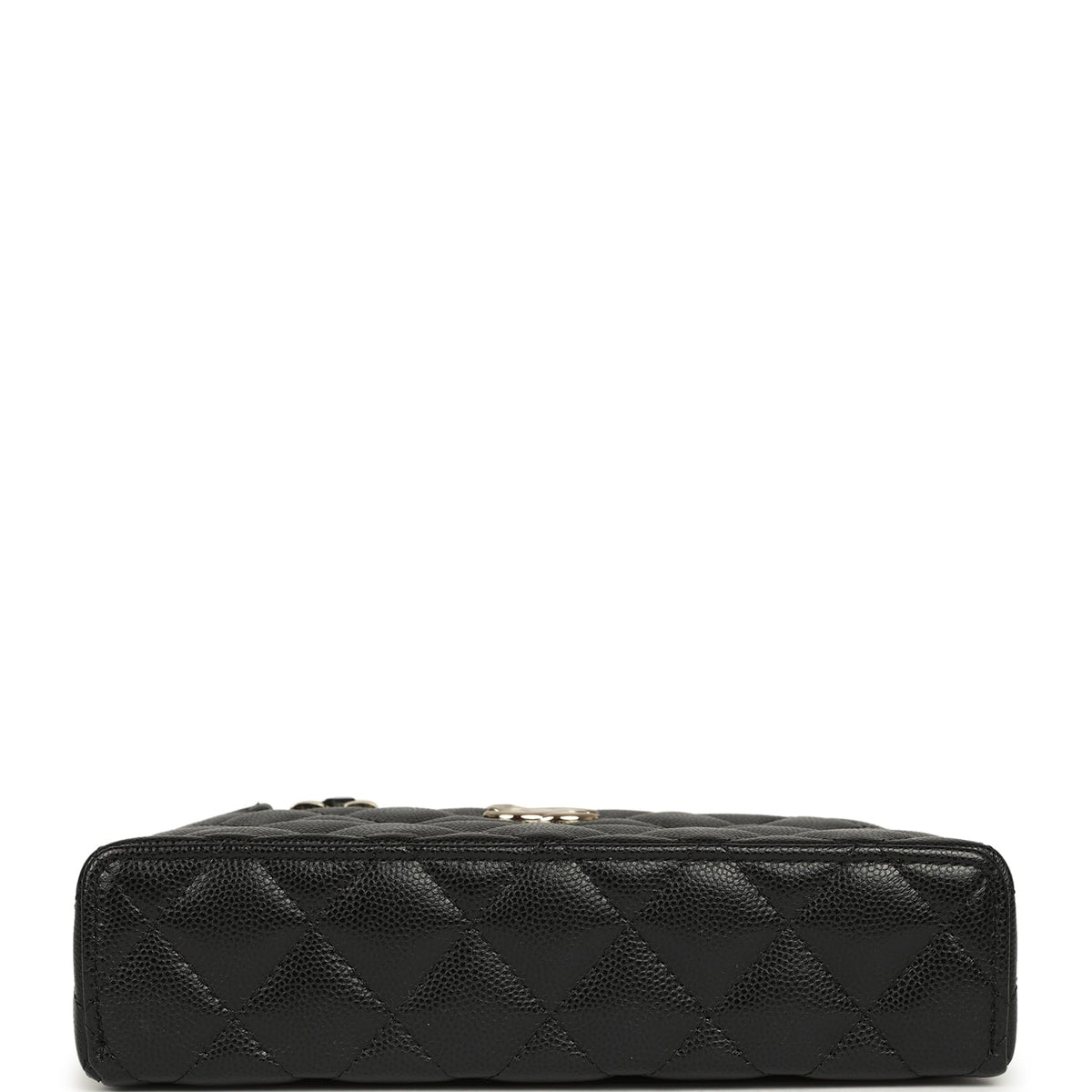 Chanel Top Handle Long Vanity Case with Chain Black Shiny Caviar Light Gold Hardware