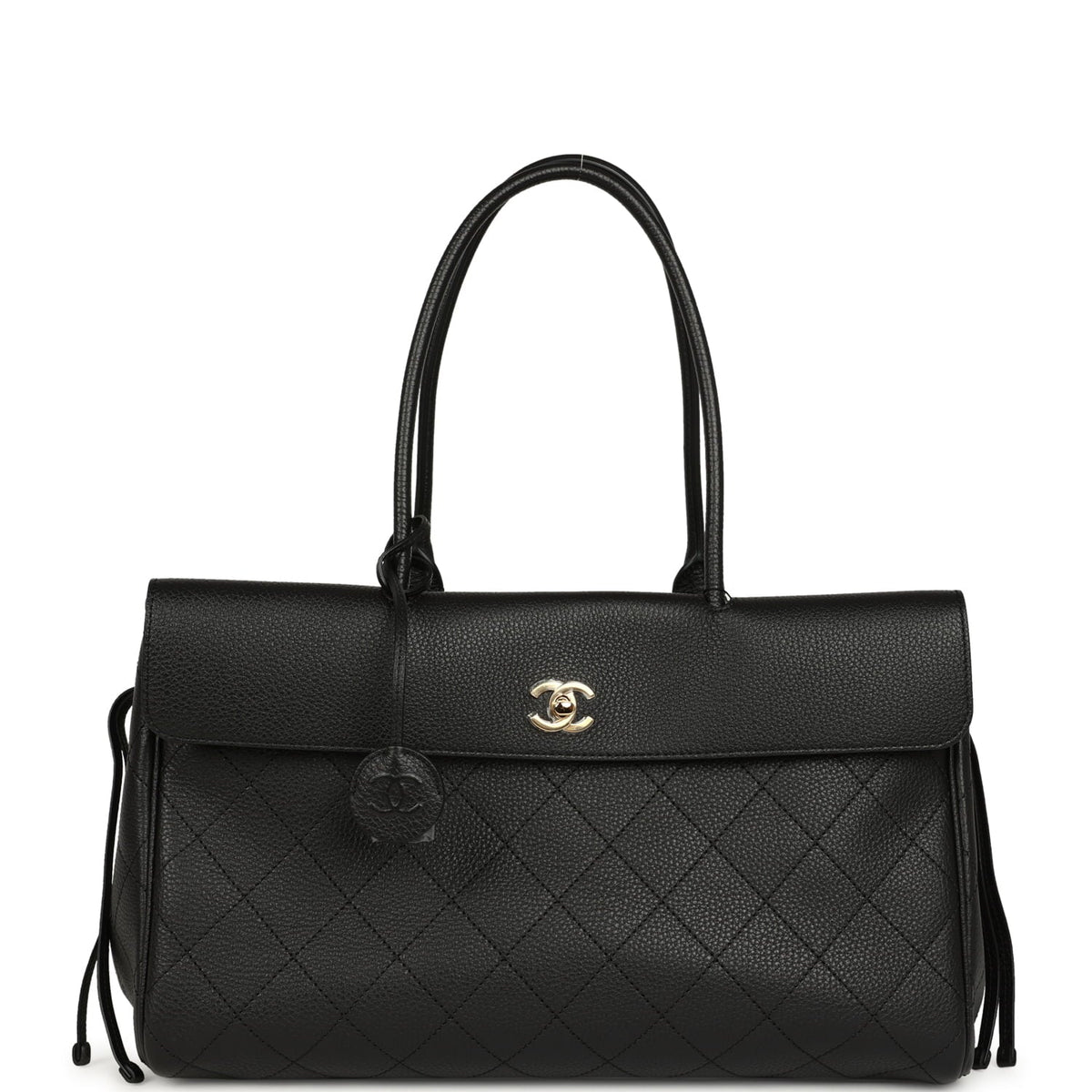 Chanel Large "Urban Essential" East West Shopping Tote Black Caviar Gold Hardware