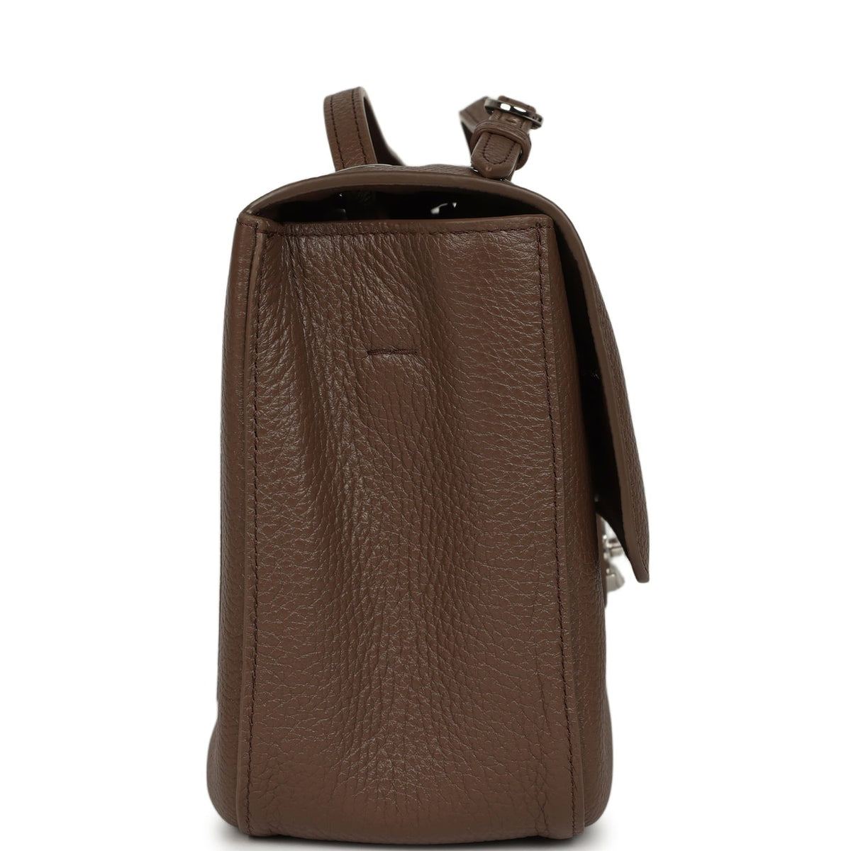 Chanel Maxi "Souplissimo" Small Flap Bag Brown Grained Calfskin Silver Hardware