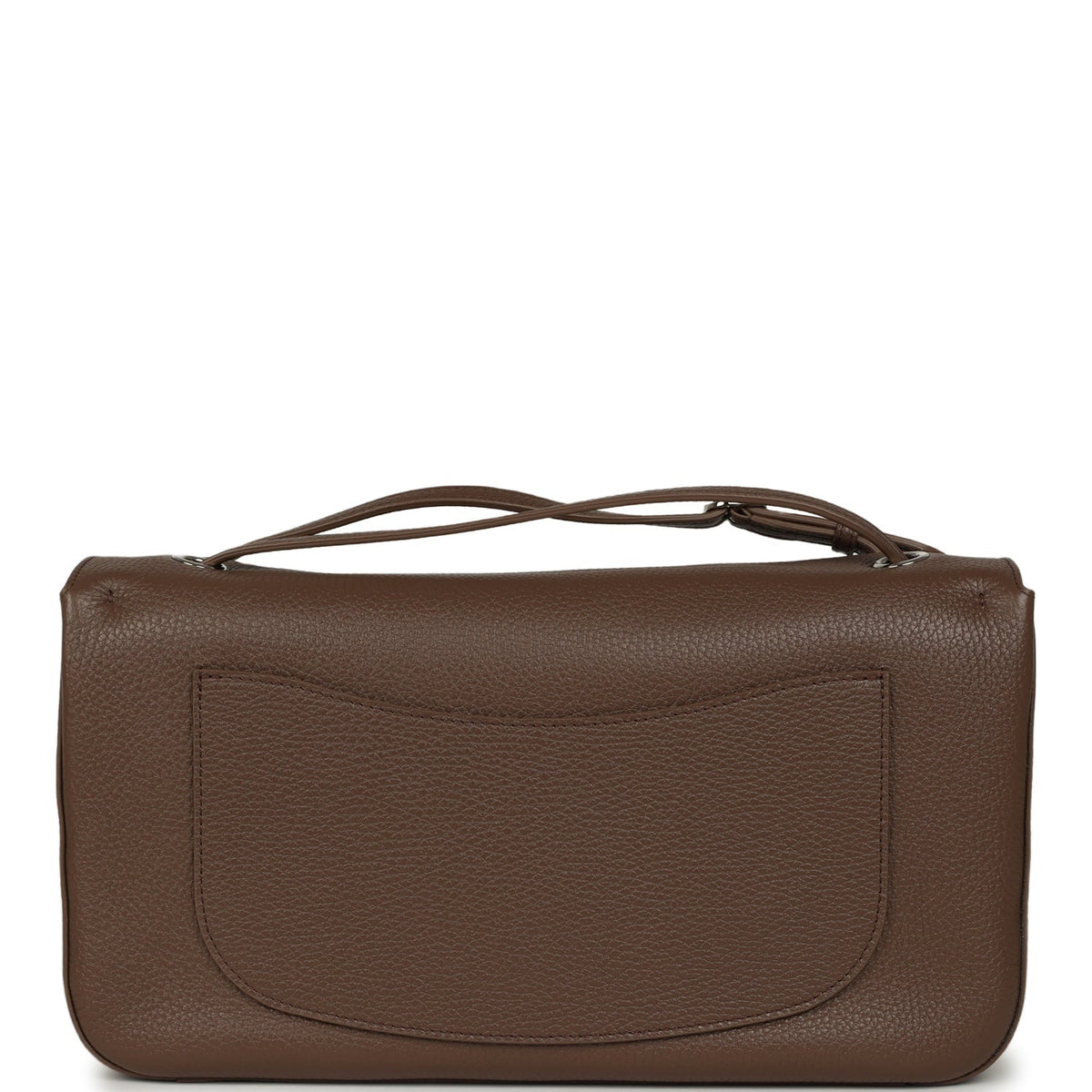Chanel Maxi "Souplissimo" Small Flap Bag Brown Grained Calfskin Silver Hardware