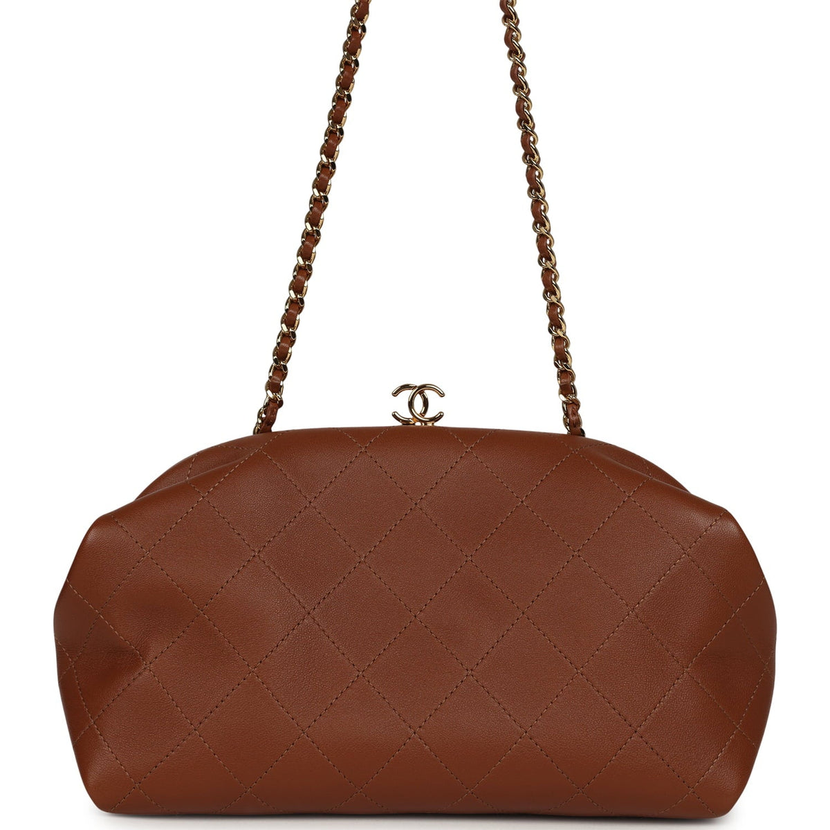 Chanel Small Clutch with Chain Camel Lambskin Gold Hardware