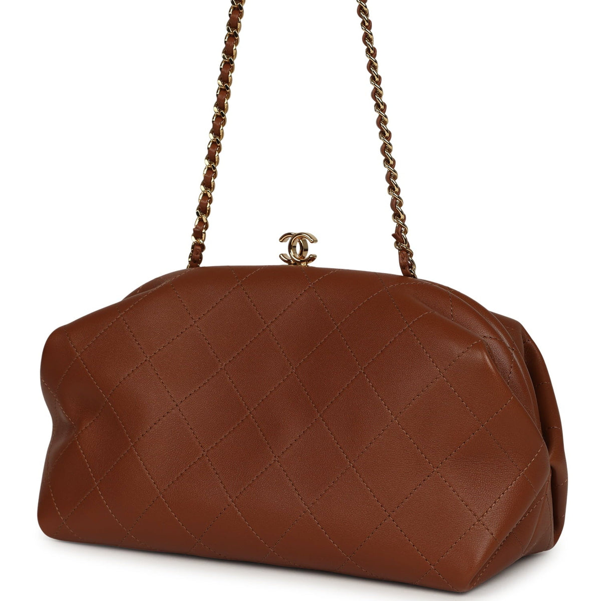 Chanel Small Clutch with Chain Camel Lambskin Gold Hardware