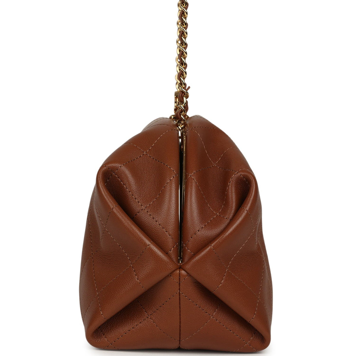 Chanel Small Clutch with Chain Camel Lambskin Gold Hardware