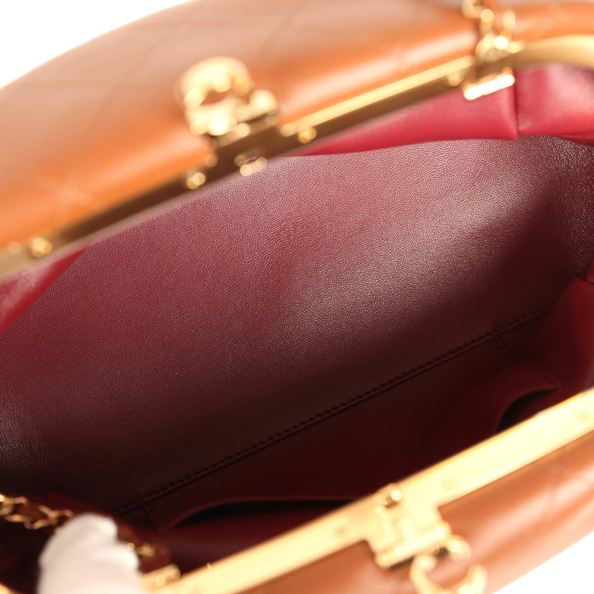 Chanel Small Clutch with Chain Camel Lambskin Gold Hardware
