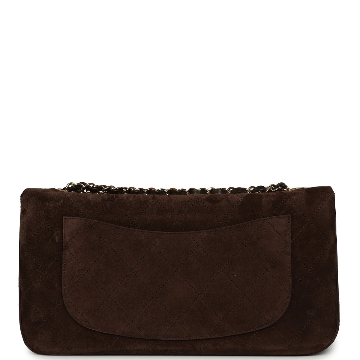 Chanel Maxi "Souplissimo" Small Flap Bag Dark Brown Suede Gold Hardware