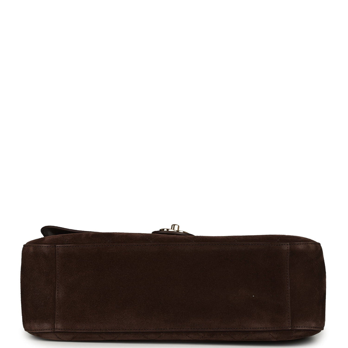 Chanel Maxi "Souplissimo" Small Flap Bag Dark Brown Suede Gold Hardware
