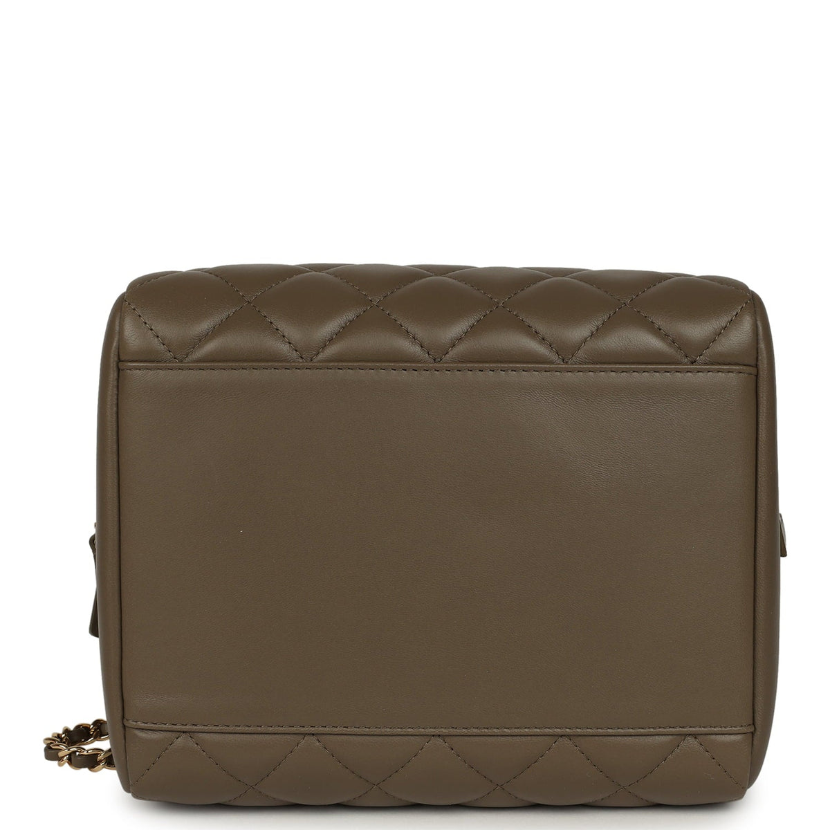 Chanel Small Bowling Bag Dark Khaki Lambskin Gold Hardware