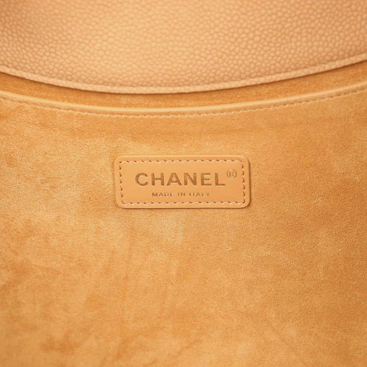 Chanel Maxi Shopping Bag Beige Grained Nubuck Calfskin Light Gold Hardware