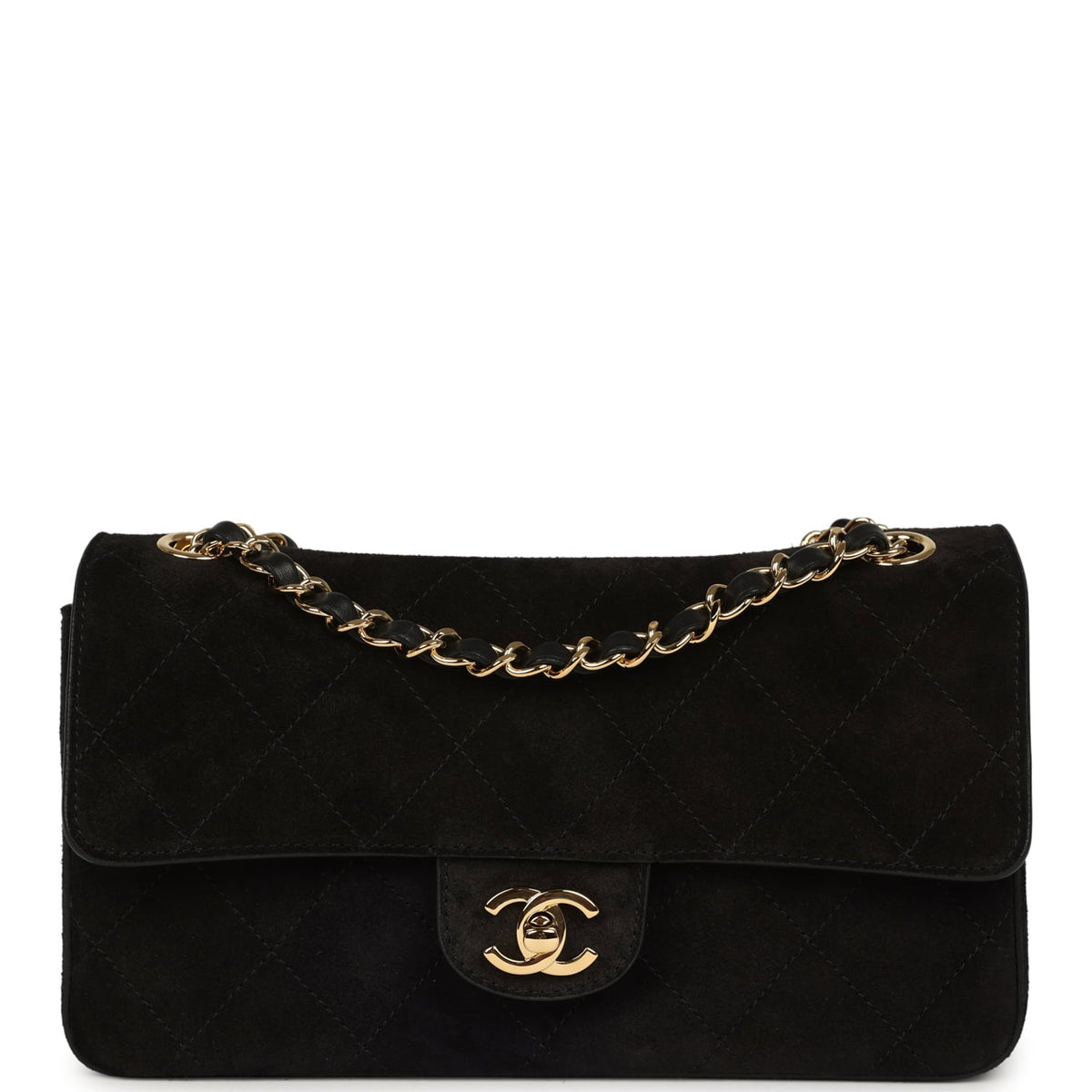Chanel Medium "Souplissimo" Flap Bag Black Suede Gold Hardware