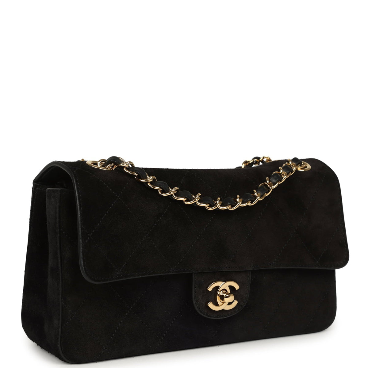 Chanel Medium "Souplissimo" Flap Bag Black Suede Gold Hardware
