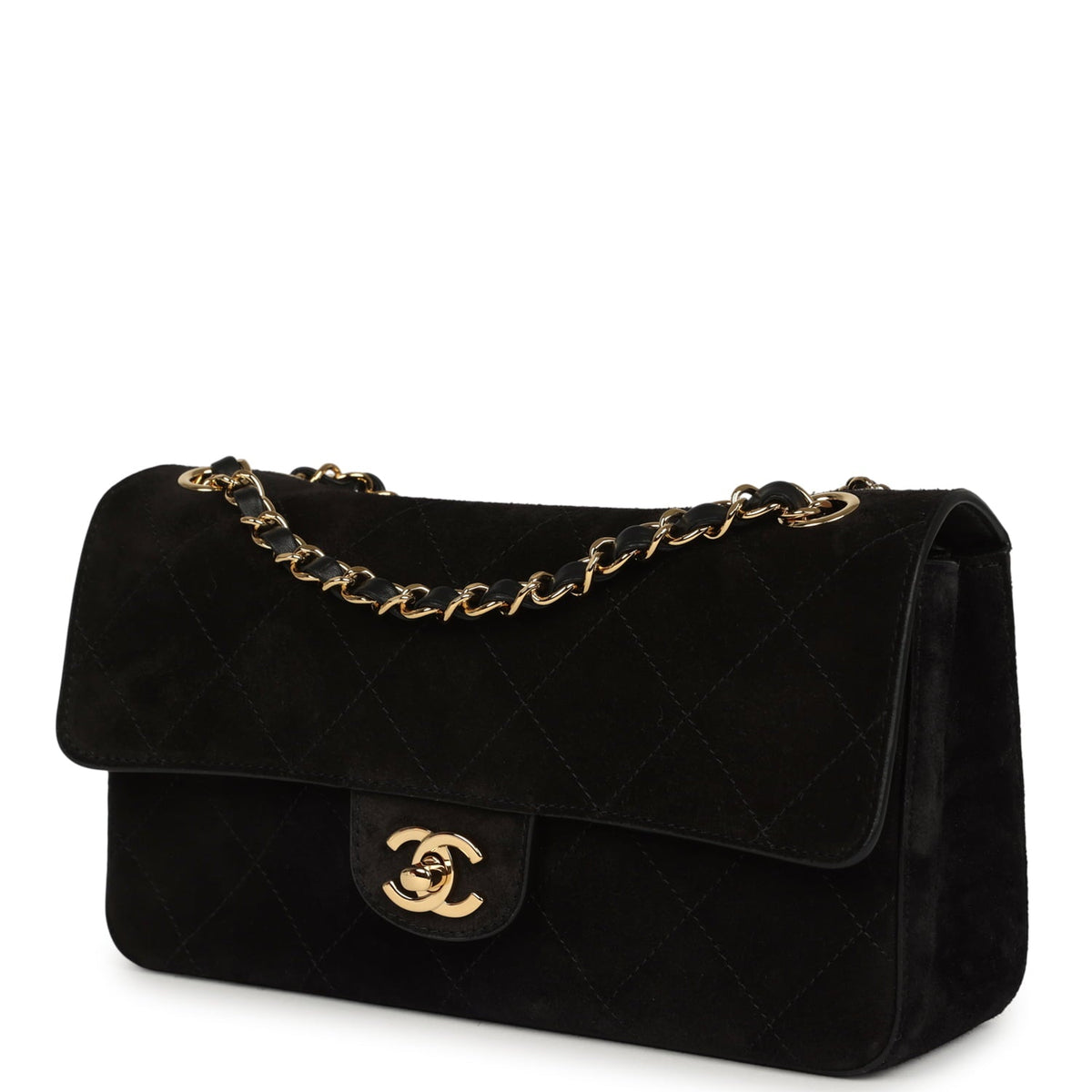 Chanel Medium "Souplissimo" Flap Bag Black Suede Gold Hardware