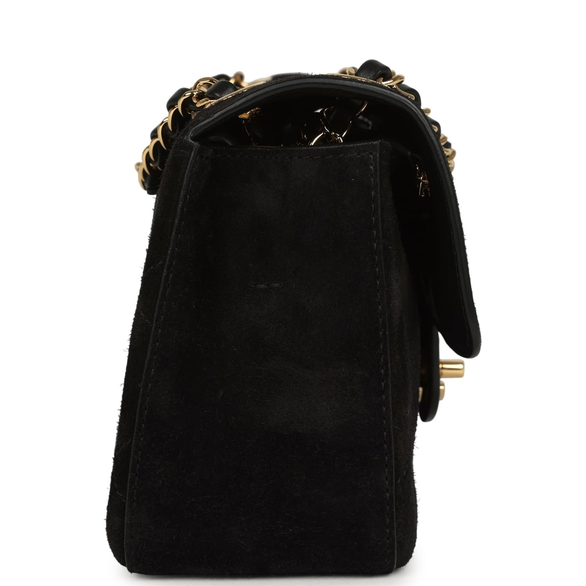 Chanel Medium "Souplissimo" Flap Bag Black Suede Gold Hardware