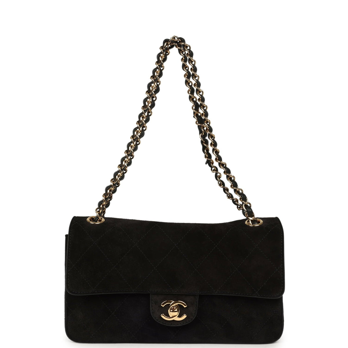 Chanel Medium "Souplissimo" Flap Bag Black Suede Gold Hardware